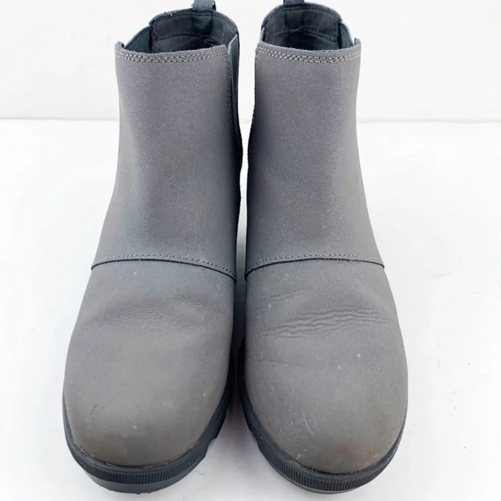 SOREL Gray Joan of Arctic Wedge Hidden Heel Chelsea Boot WOMEN'S Size 5 - Picture 9 of 12